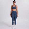 New criss-cross strap sports bra and leggings set - cloud-soft, quick-dry, compression yoga outfit for outdoor running and fitness