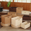 Grid cabinet storage box japanese style storage box living room imitation rattan storage woven toy book storage box foldable