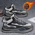Men's cotton-padded shoes, spring 2025 new collection: high-top, fleece-lined, extra thick, casual sports, chunky sole, warm, cold-resistant, travel, dad shoes