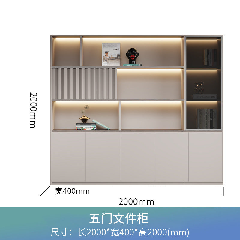 Boss office background cabinet bookcase file cabinet wooden information cabinet storage cabinet wall floor cabinet office furniture