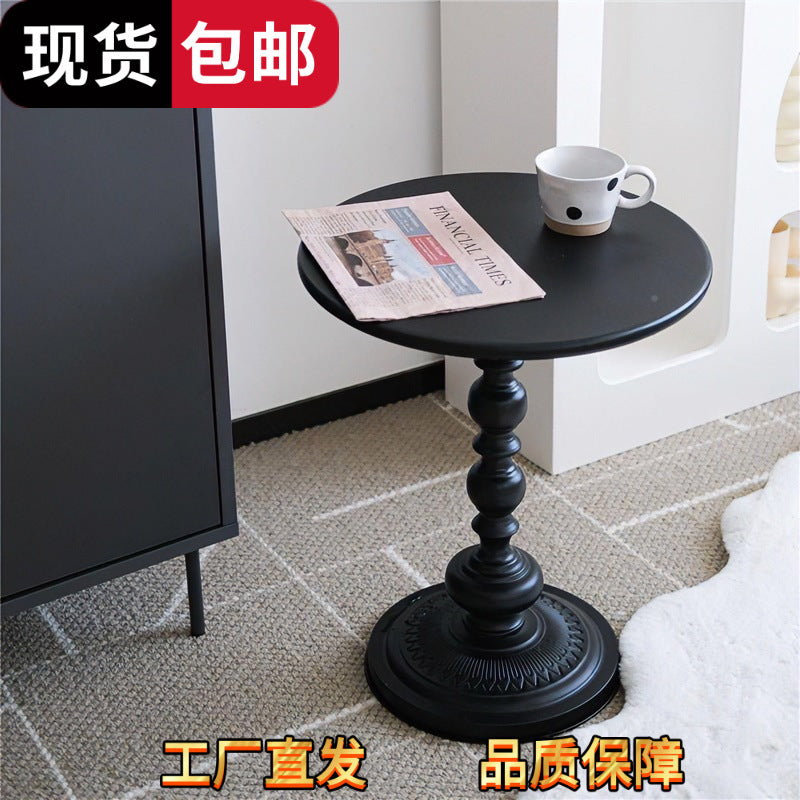 Scandinavian modern casual corner table living room for home coffee table iron bedside balcony retro round table sofa bedroom side cabinet