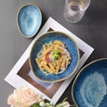 Kiln-turned creative cloth pattern salad bowl retro ceramic western food special-shaped soup bowl japanese irregular bowl chopstick-style noodle bowl