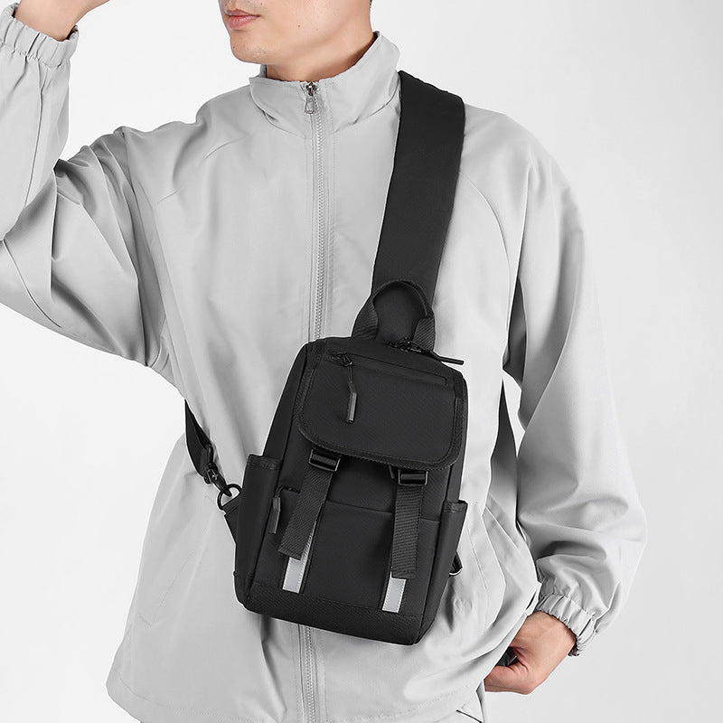 Simple outdoor travel messenger bag 2024 new business commuter shoulder bag large capacity trendy men's and women's breast bag