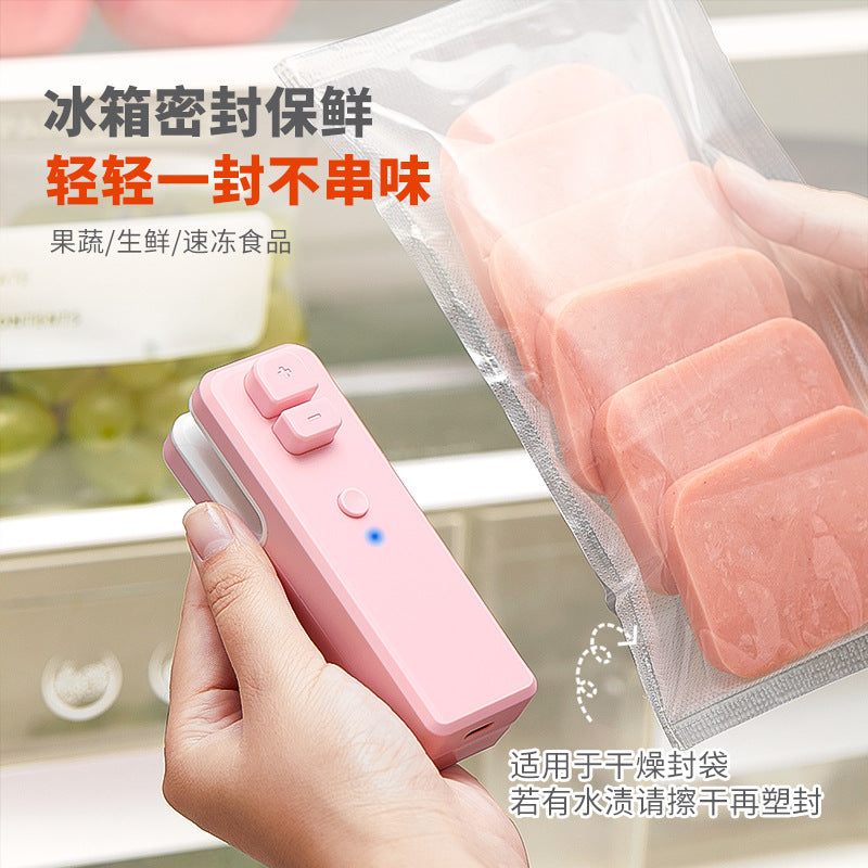 Small usb rechargeable mini sealer - all-in-one portable food bag sealer for snacks