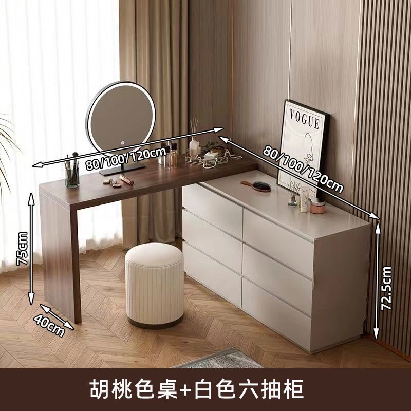 Solid wood dressing table cream style chest of drawers for home bedroom modern casualnew arrival dressing table all-in-one dressing table