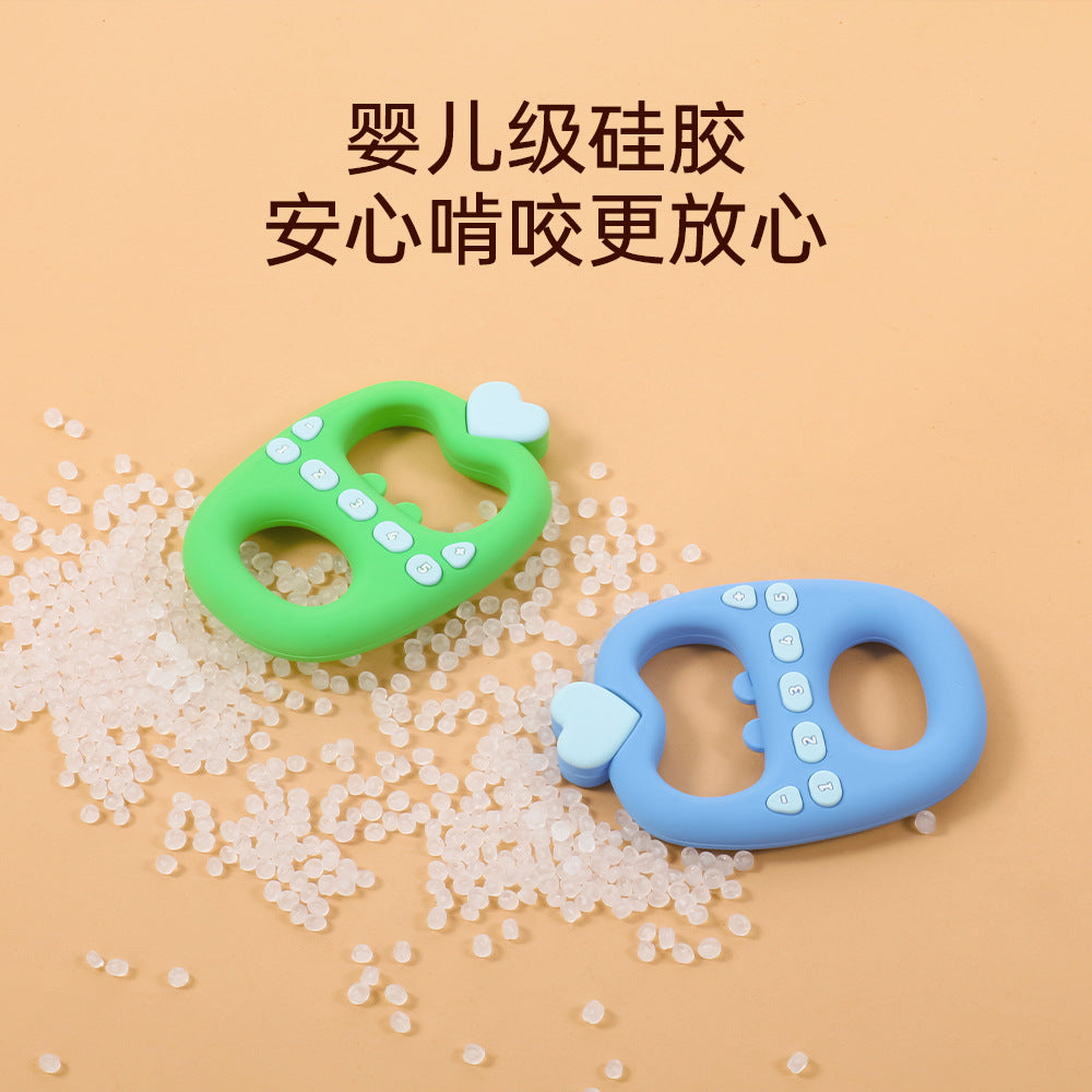 Food Grade Silicone Toothpaste Color Double Grip Buttons New 2025 Baby Bite Gum Baby Teething Chewing Toy