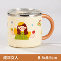 304 stainless steel mug, kids' cartoon cup, family matching water cup set (family of three), children's rice bowl and soup bowl
