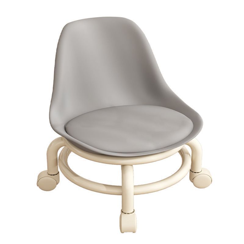 For homemovable backrest small chair pulley stool universal wheel small stool kids plastic backrest chair with wheels