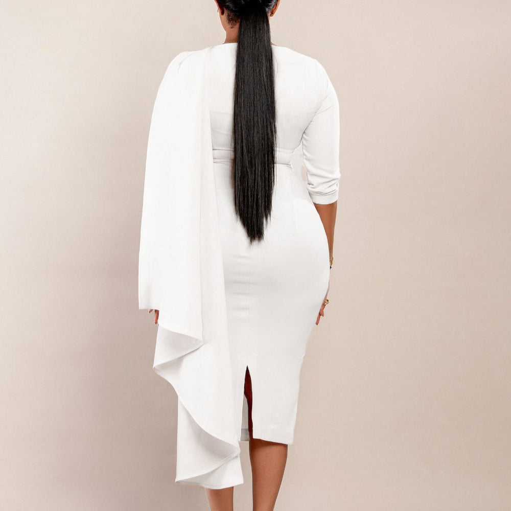 D3204  women's fashion european and american  new style elegant solid color bodycon pencil skirt african dress