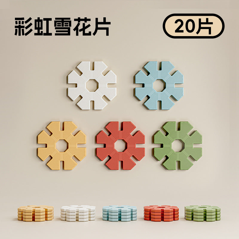 Qiao Le Xiong Snowflake Pieces Children's Extra Large Mosaic Plastic Building Block Large Construction Area Baby Assembling Educational Toys