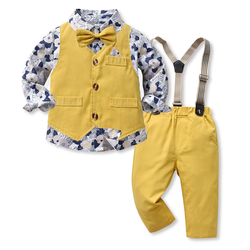 Boys' spring outfit set - new foreign trade style, stylish three-piece casual set for young boys and children, trendy and chic