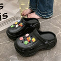 Thick sole crocs women's summer popular trendy 2024 outdoor wear soft bottom beach baotou sandals half slippers women's style