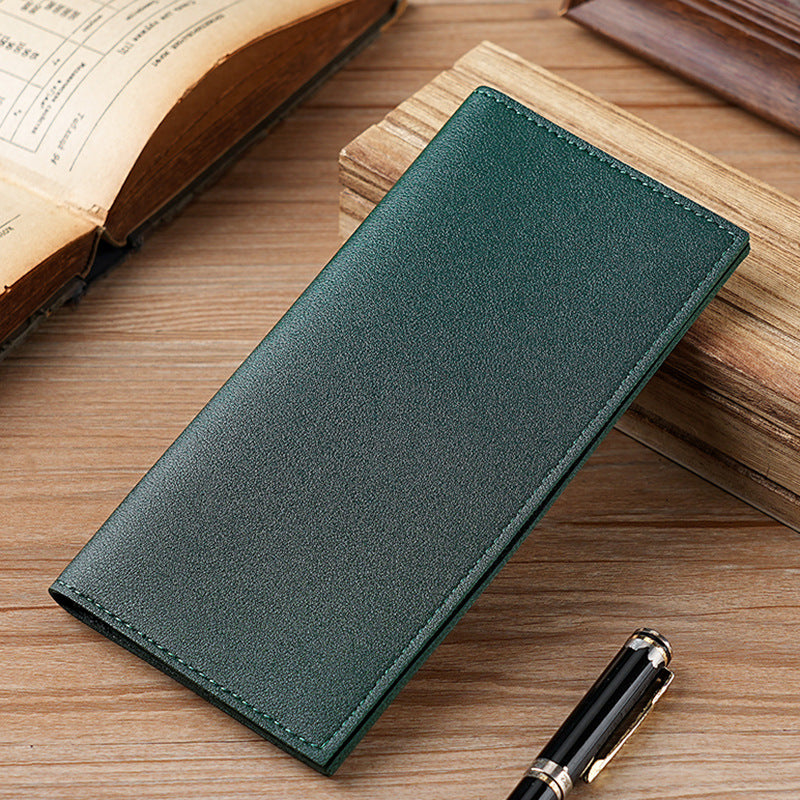 Popular fashion simple solid color wallet men's light and thin new long card bag multi-card position wallet card holder certificate