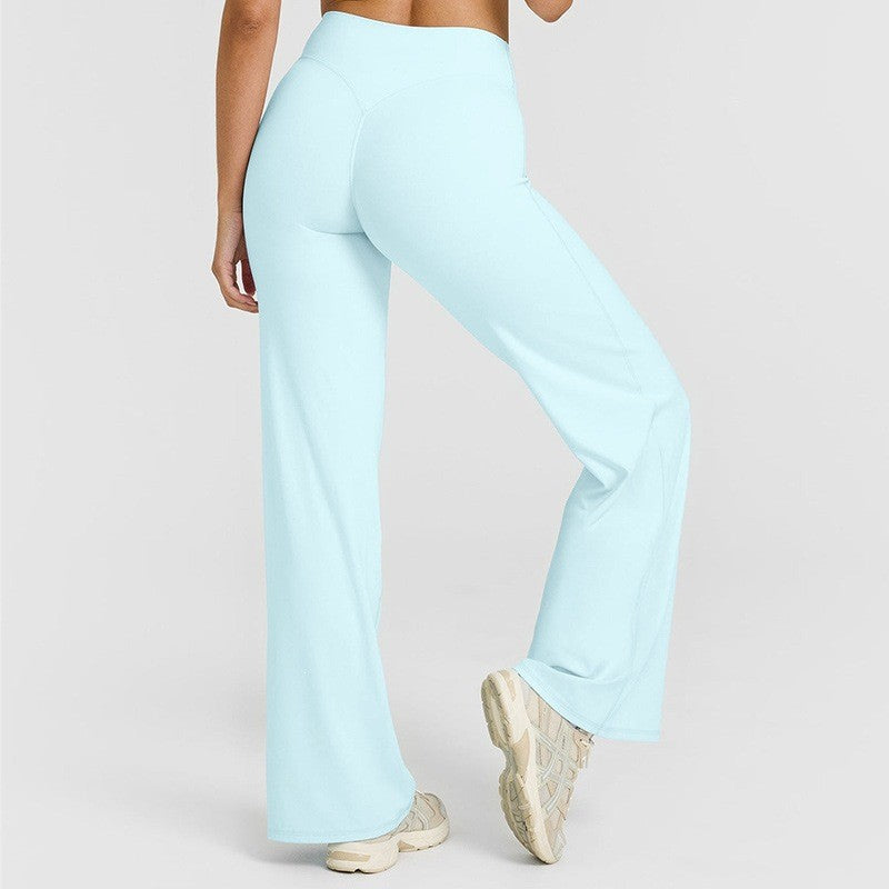 best selling straight-leg pants nude brushed sports casual yoga pants peach butt high waist large stretch fitness pants