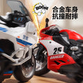Alloy motorcycle toy for boys, racing simulation motorcycle model, iron horse police car, children's pull-back toy car gift