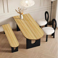 French medieval style solid wood island dining table and chairs for home small apartment wall-mounted semi-circular dining table negotiation reception long table