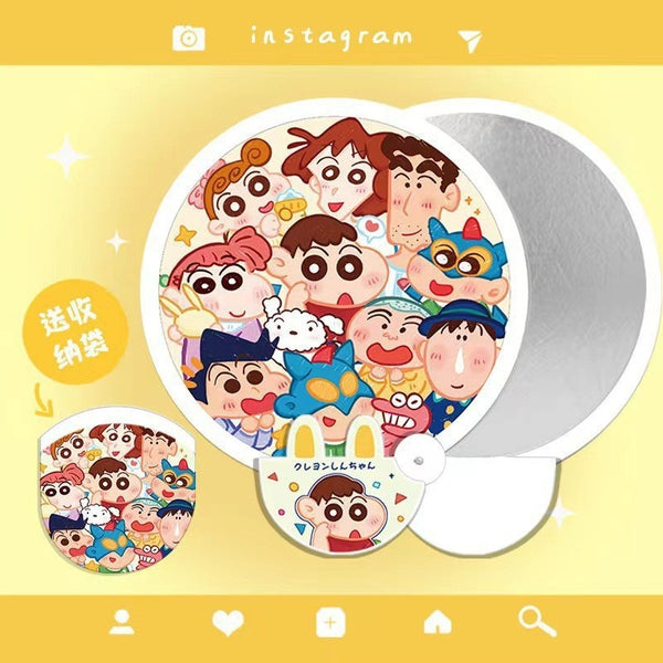 Summer exclusive cartoon portable foldable selfie reflector super cute mini student hand crank to cool down small group fan