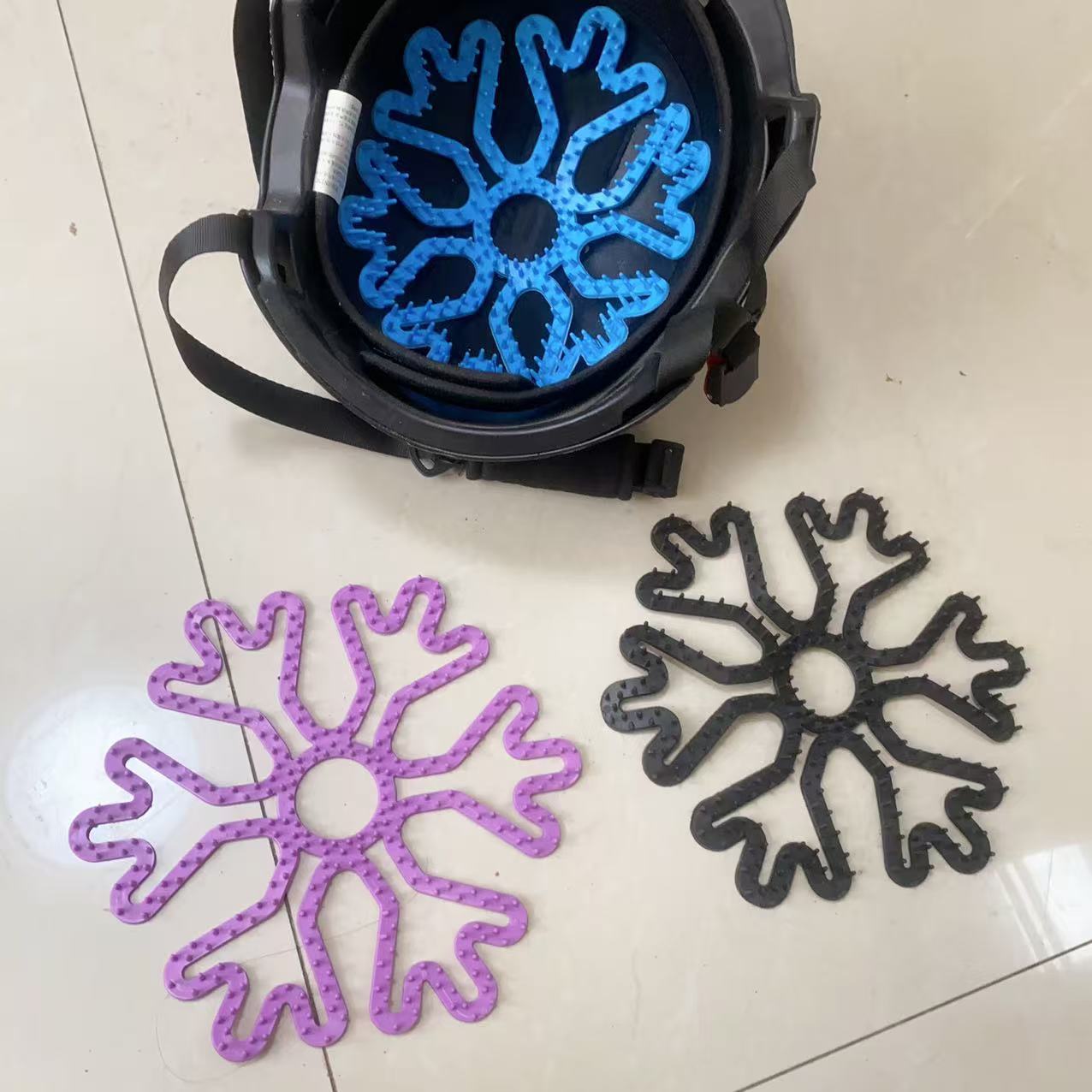 Cycling helmet lined breathable head massage protective pad bicycle electric vehicle children's helmet universal silicone pad
