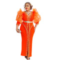 African-inspired women's slim-fit, long-sleeved, hot-fix rhinestone embellished maxi dress with bubble sleeves, suitable for cross-border e-commerce. includes belt