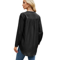 European and american cross-border women's spring/summer new arrivals:  &  v-neck button-down faux denim long-sleeve shirt top