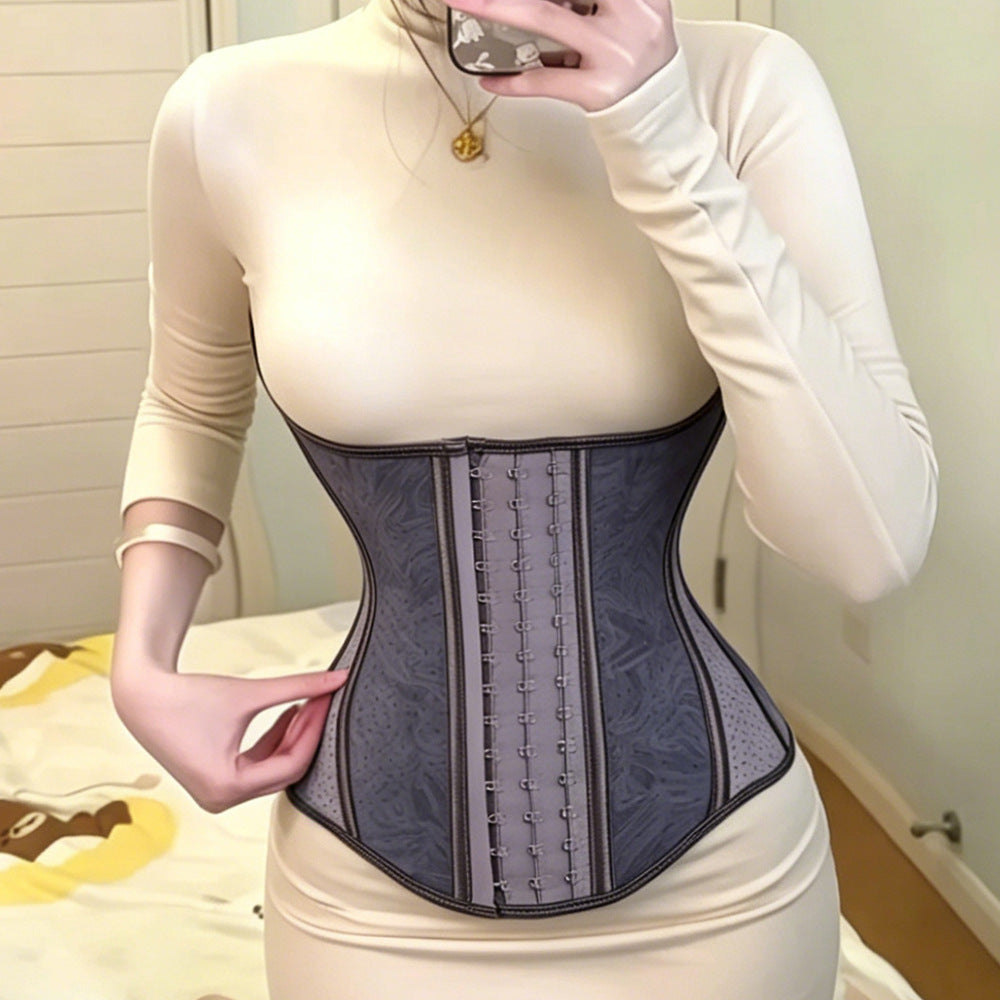 19-bone [ningye purple] latex waistband, abdominal belt, long back, sports tight, slimming look, body shaping belt
