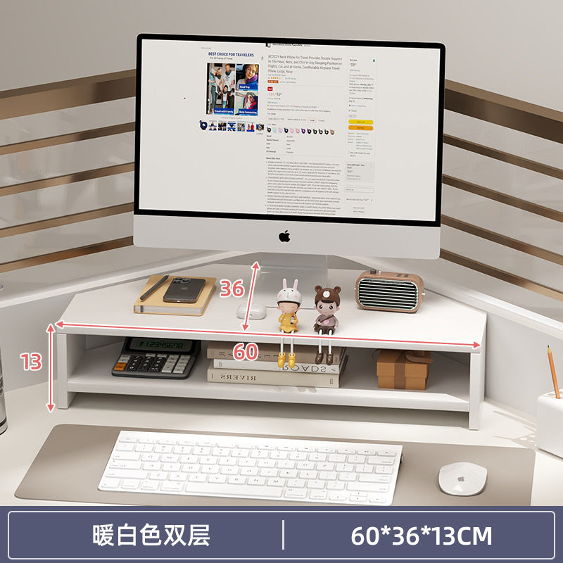 Computer elevated stand monitor bracket desktop bracket office desktop storage shelf workstation corner hole board