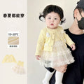 Spring new arrivals: stylish baby girl romper set - princess style bodysuit and skirt for infants