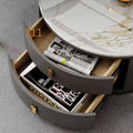 New arrivalaccessible luxury coffee table living room for homecasual modern small apartment classy table round slate popular retractable