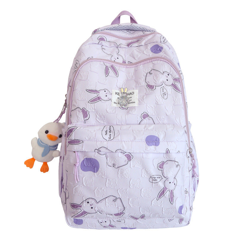 New schoolbag female middle school student girl backpack junior high school student cute cartoon primary school student large capacity backpack