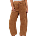 Amazon spring new women's high-waisted casual pants, european and american style solid color corduroy loose straight-leg trousers