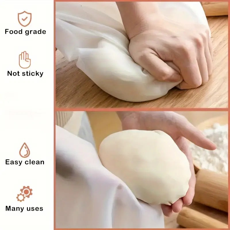 Silicone kneading bag - food grade silicone flour bag - kitchen home use non-stick dough kneading & proofing tool - mess-free baking