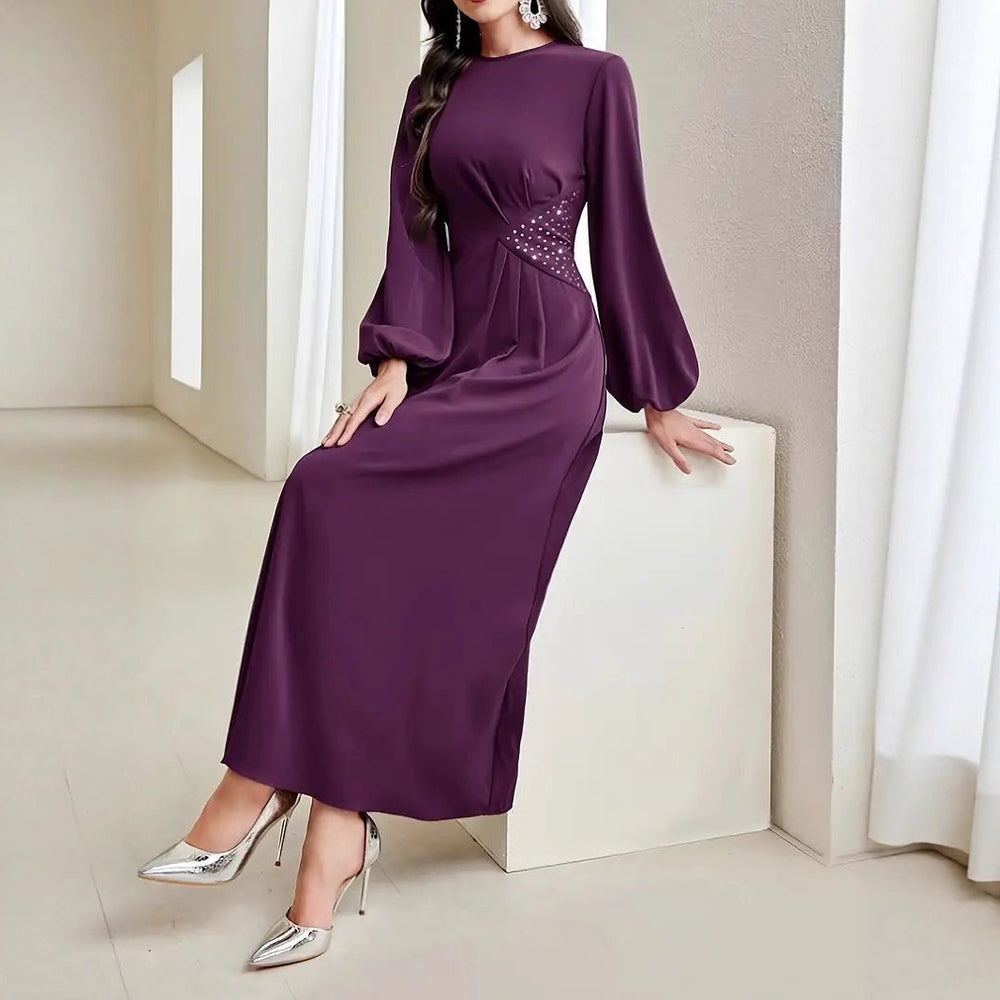 Amazon tk exportfashioncross-border women's hot diamond long skirt casualfashionelegantelegantdress