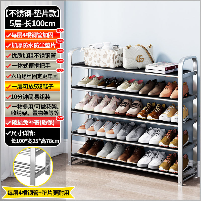 【factory direct】multi-tier stainless steel entryway shoe rack - perfect for dorms, apartments, and rental properties