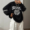 In-stock - 73093#  cross-border women's fashion european & american style ins trendy crewneck printed long sleeve sweatshirt