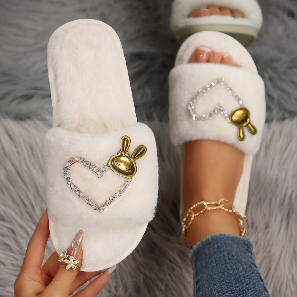 New arrivalcute cartoon cotton slippers for women autumn winter indoor and outdoor heattechfor homefleece-lined large size fur slippers