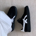 Argan shoes retro color matching breathable soft bottom leather easiest for match sports casual sneakers new color matching german training shoes niche style black