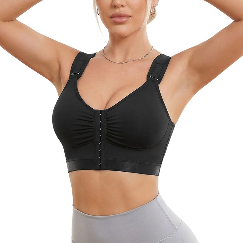 Amazon's new front-button push-up bra slimming look seamless intimates fitness breathable bra powder bottom bra