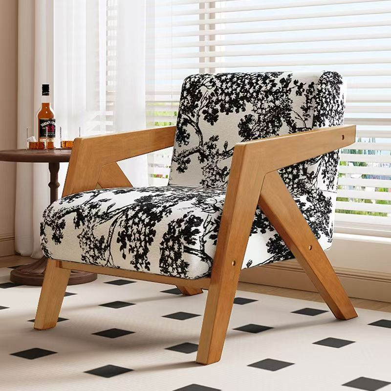 Richard nordic solid wood single sofa chair living room french cafe hotel retrob&b balcony lazy chair