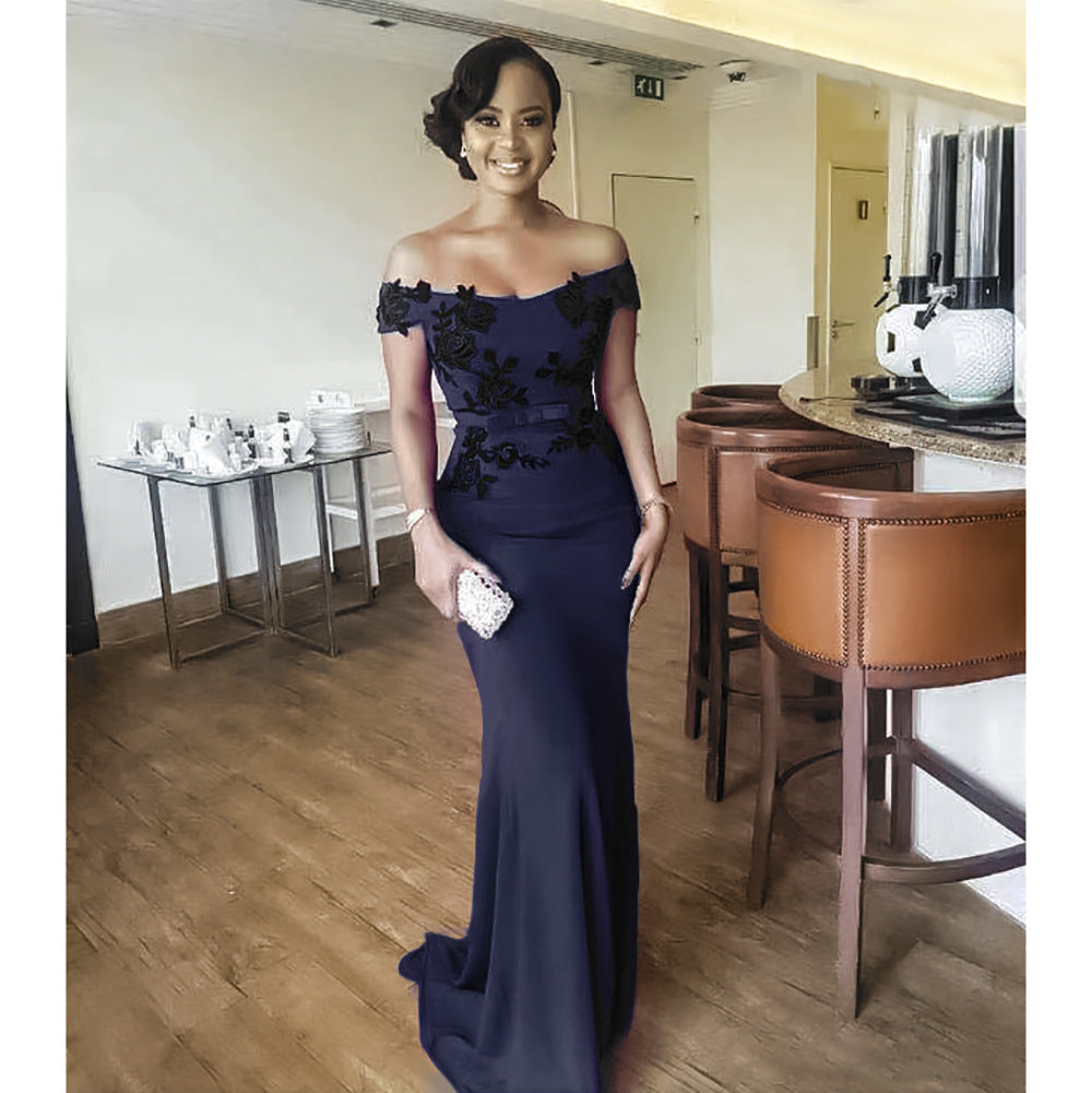 New women's off-the-shoulder mermaid bodycon prom gown sexy maxi dress -  &  wholesale