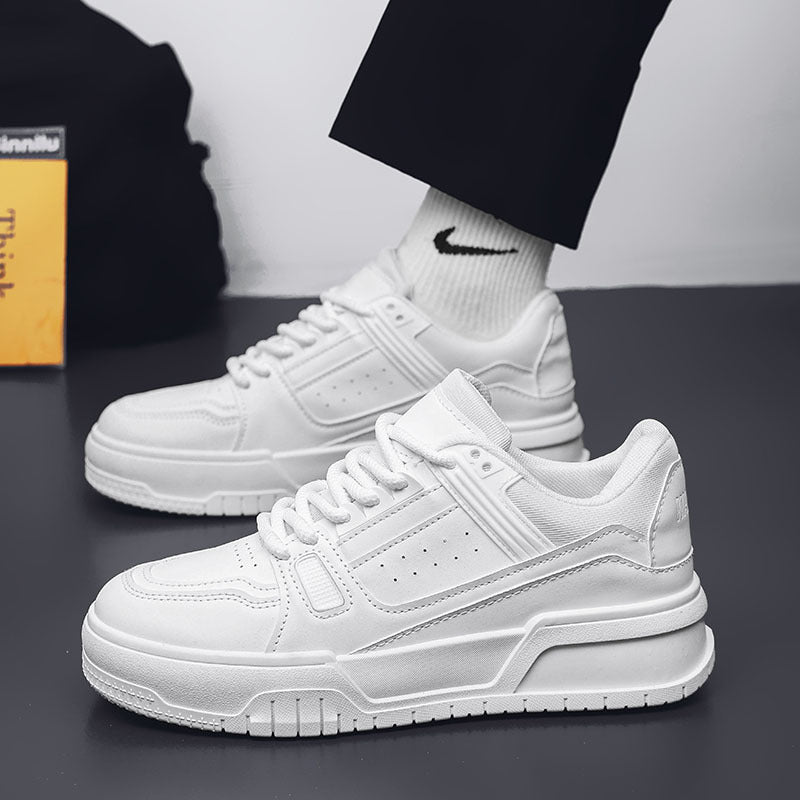 Men's spring/autumn niche design versatile casual solid black skate shoes youth sports thick sole height increasing bread shoes trendy sneakers