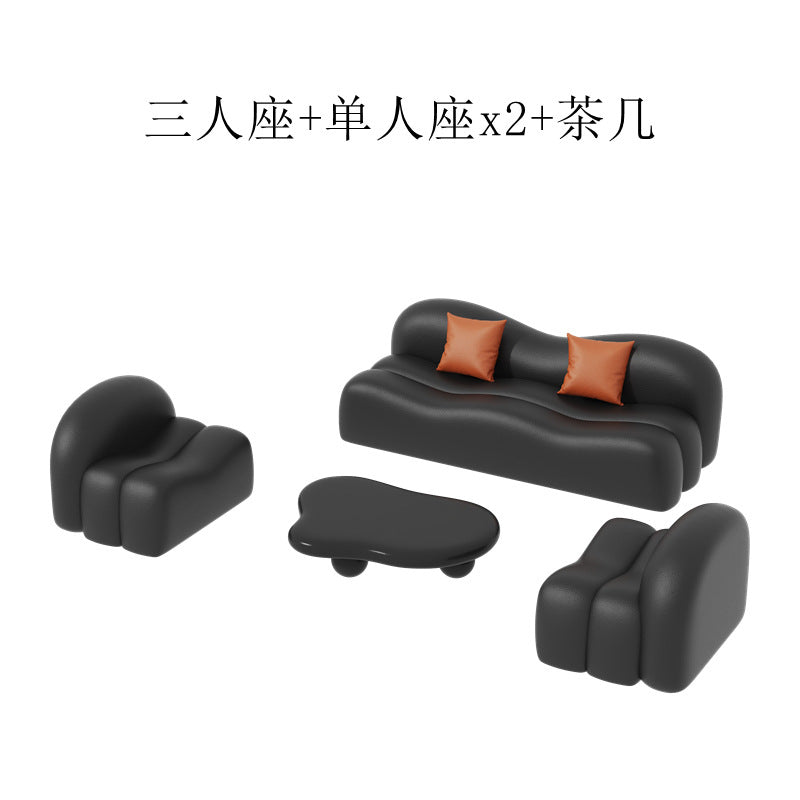 new leather reception desk wave rest area lounge seating for salon, office, and nordic living room