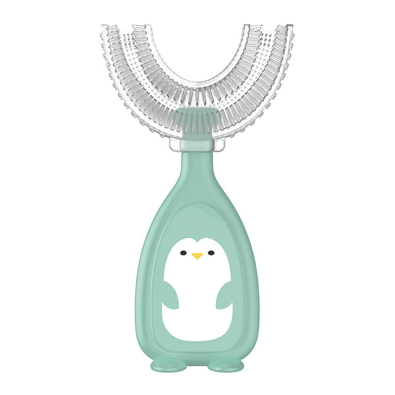English card-mounted children's u-shaped toothbrush baby silicone soft-bristled toothbrush baby mouth-containing children's toothbrush wholesale