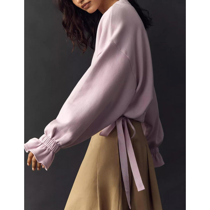 Amazon fashionlong sleevesshort sweatshirtstops women  spring new arrival round neck casualpullover shirt