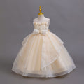 Ready-to-ship new sequin silver thread evening gown tutu wedding dress princess dress girls' performance dress kids' dress