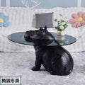 Designer stylish creative popular animal hippopotamus coffee table living room for home italian normcore tempered glass small coffee table