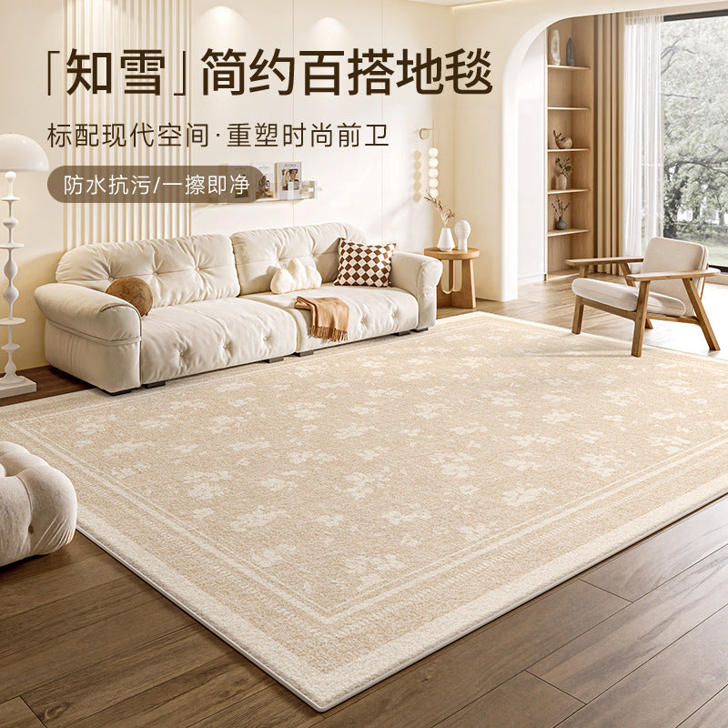 Creamy chic luxury waterproof & stain-resistant rug - new home collection, thickened, customizable, high-end area rug for living room, bedroom, or bedside