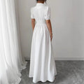 new european and american cross-border fashion: french chic white fitted mini dress