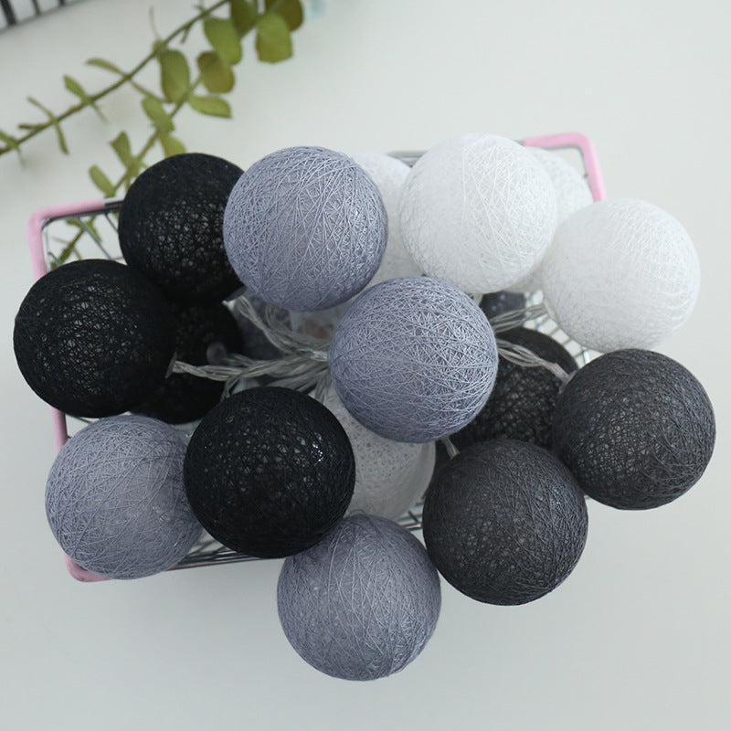 Cotton thread ball lamp Christmas decoration led small lantern string room bedroom wedding arrangement battery box lantern string