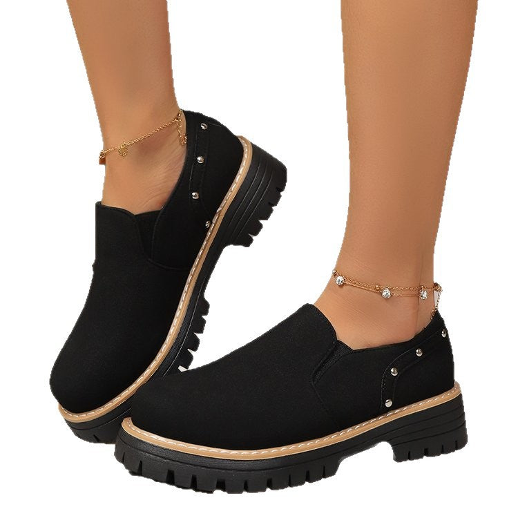 spring/autumn new arrival: thick-soled loafers for cross-border e-commerce. plus sizes available. price difference: $0.67. wholesale options available. dropshipping to  and