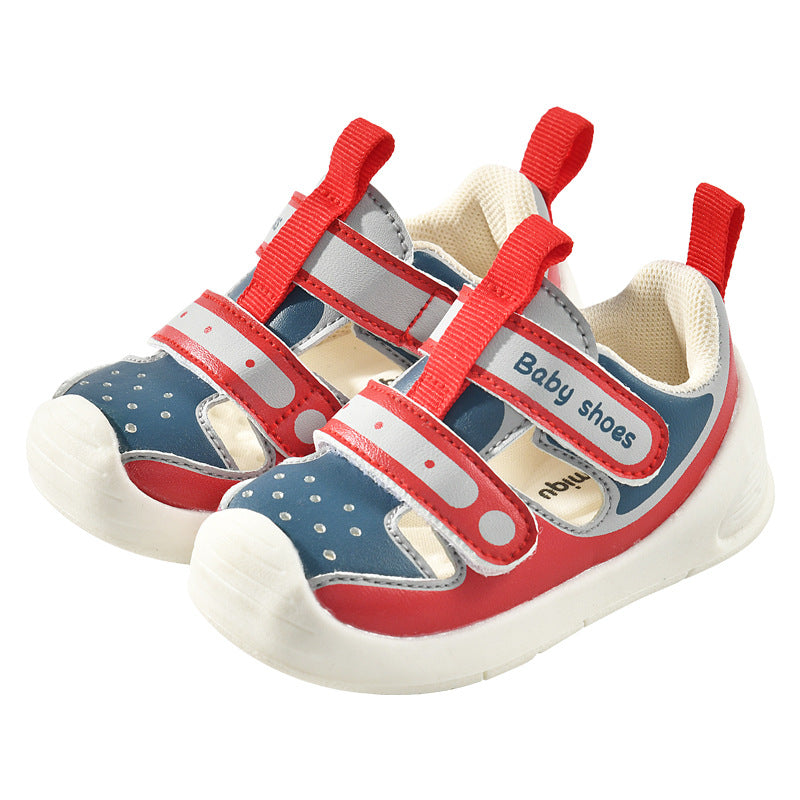 Baby sandals for boys, summer infant first walker shoes, 0-1-2 years old, soft sole baby and toddler functional shoes for girls